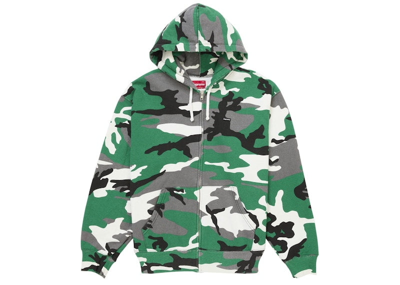 Supreme Small Box Zip Up Hooded Sweatshirt (FW25) Green Camo