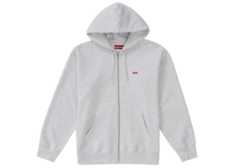 Supreme Small Box Zip Up Hooded Sweatshirt Ash Grey