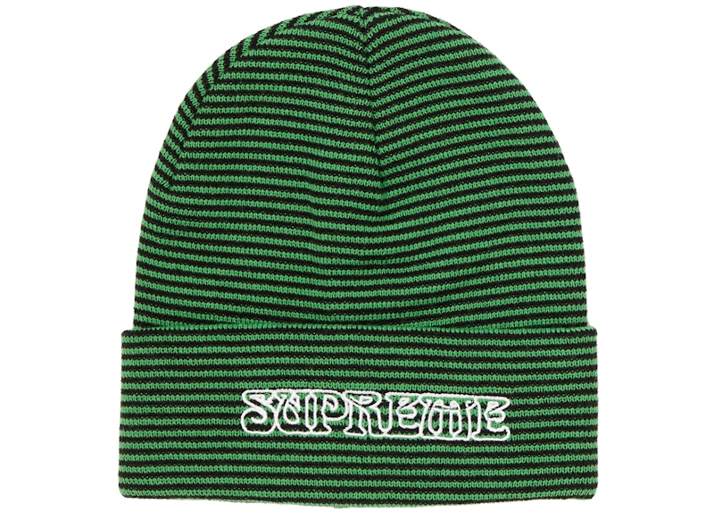 Supreme Small Stripe Beanie Green