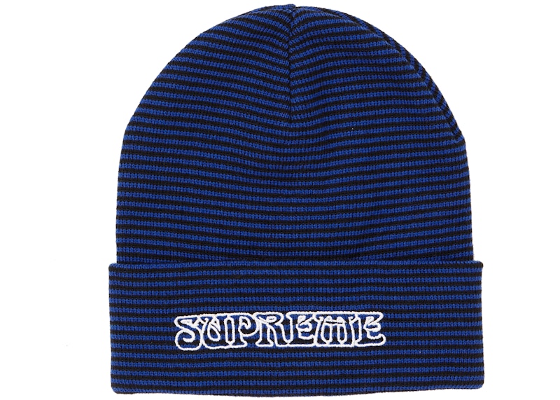 Supreme Small Stripe Beanie Royal