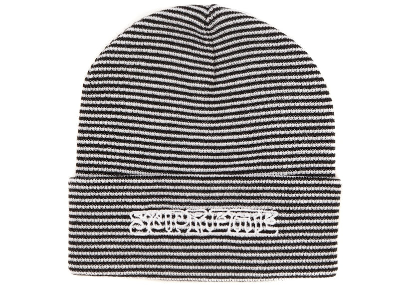 Supreme Small Stripe Beanie White