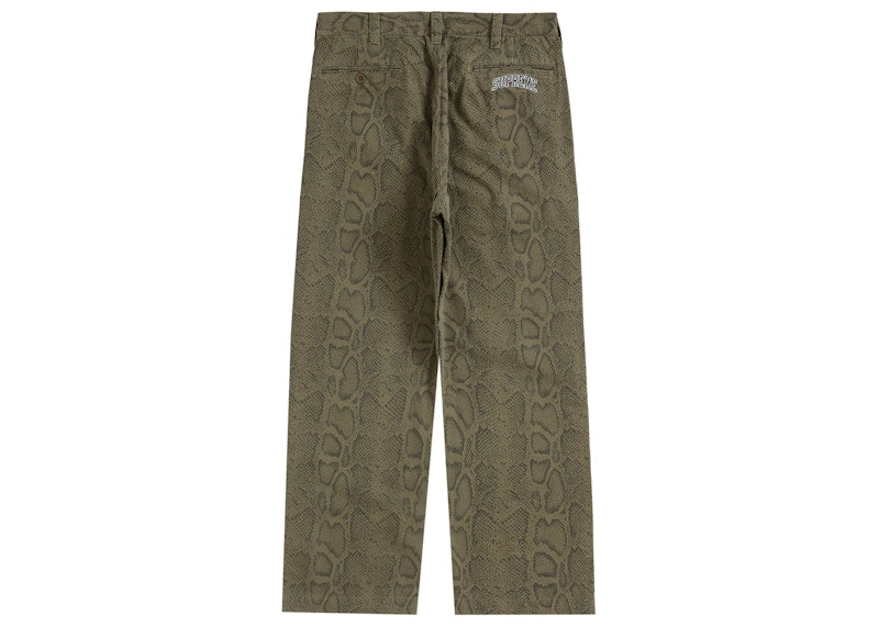 Supreme Snake Print Chino Pant Olive