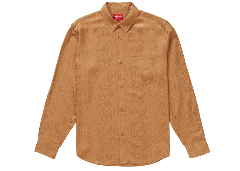 Supreme Snakeskin Jacquard Shirt Gold