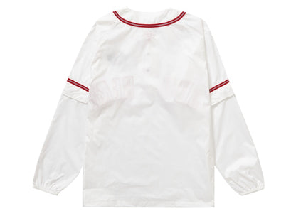 Supreme Snap-Off Sleeve L/S Baseball Top White