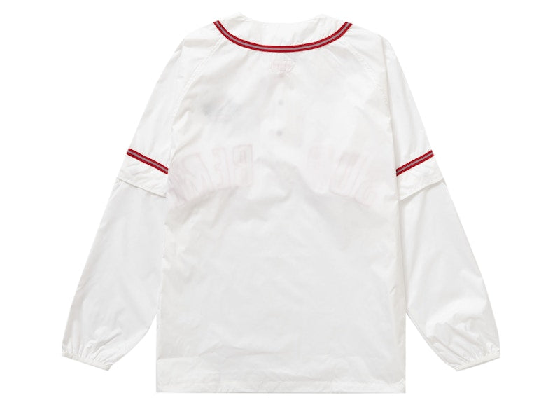 Supreme Snap-Off Sleeve L/S Baseball Top White