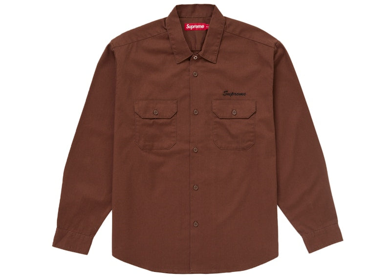 Supreme Snow White Work Shirt Brown