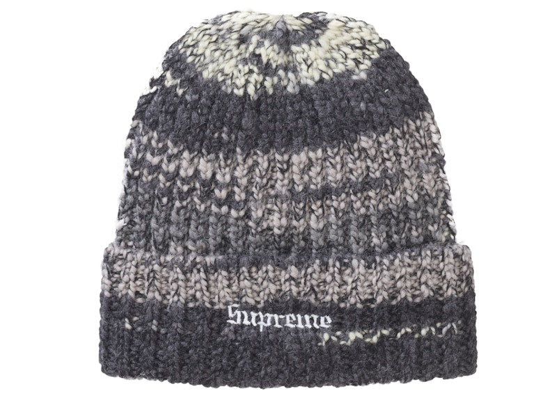 Supreme Space Dye Stripe Beanie Black