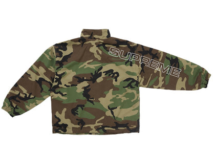 Supreme Spellout Embroidered Ripstop Track Jacket Woodland Camo