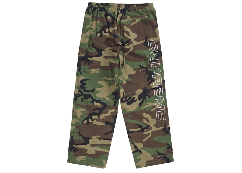 Supreme Spellout Embroidered Ripstop Track Pant Woodland Camo