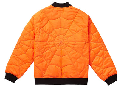 Supreme Spider Web Quilted Work Jacket Orange
