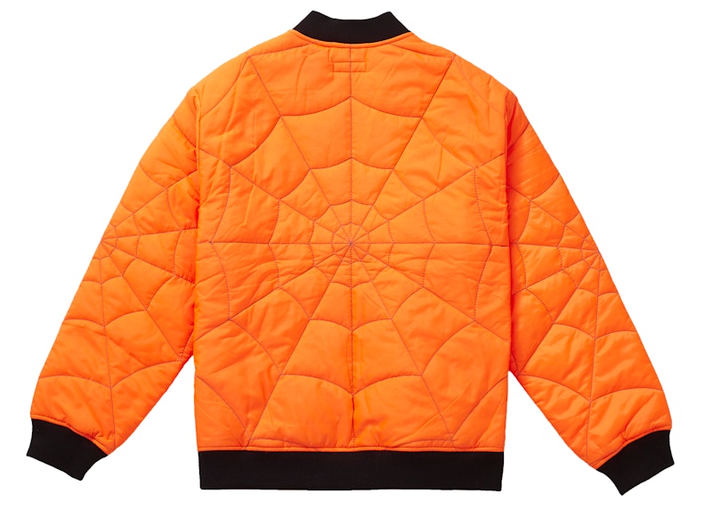 Supreme Spider Web Quilted Work Jacket Orange