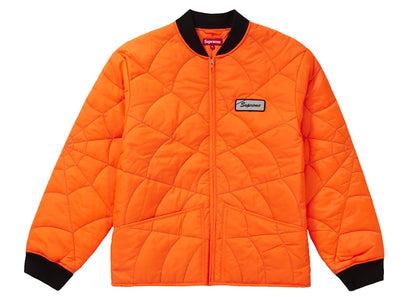 Supreme Spider Web Quilted Work Jacket Orange