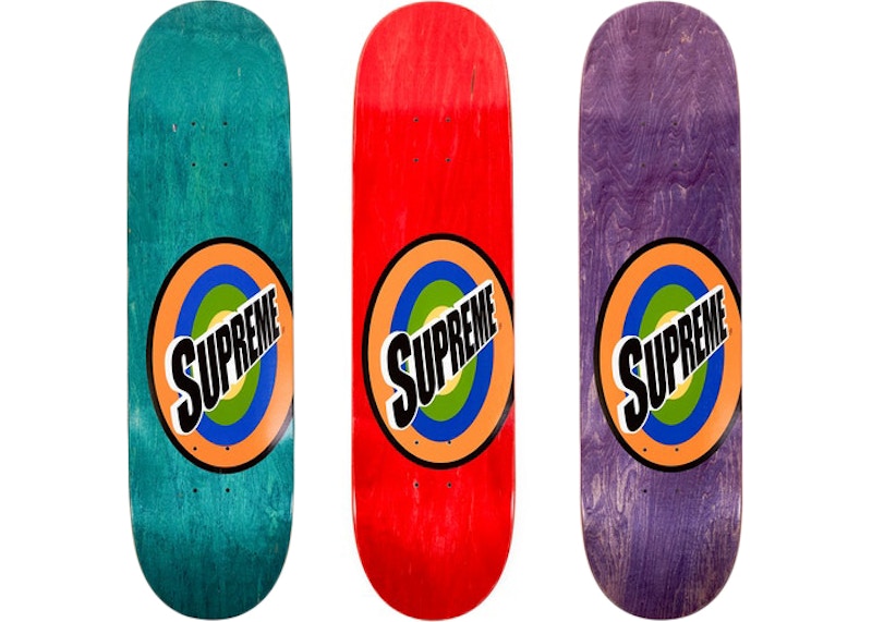 Supreme Spin Skateboard Deck Green/Purple/Red Set