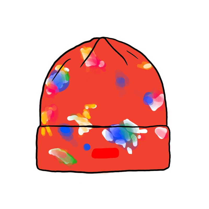 Supreme Splatter Dyed Beanie Red