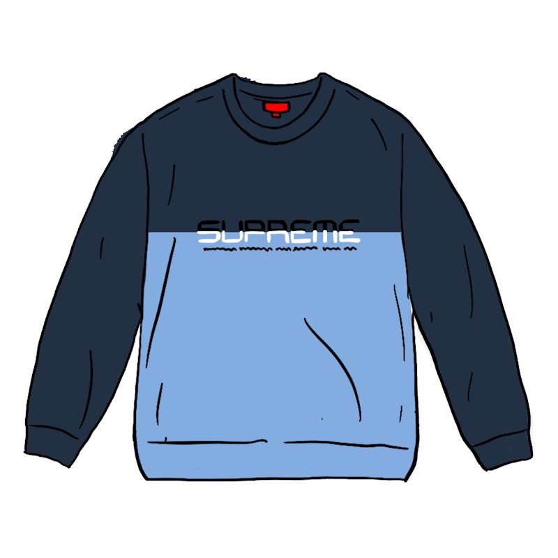 Supreme Split Logo Pullover Navy