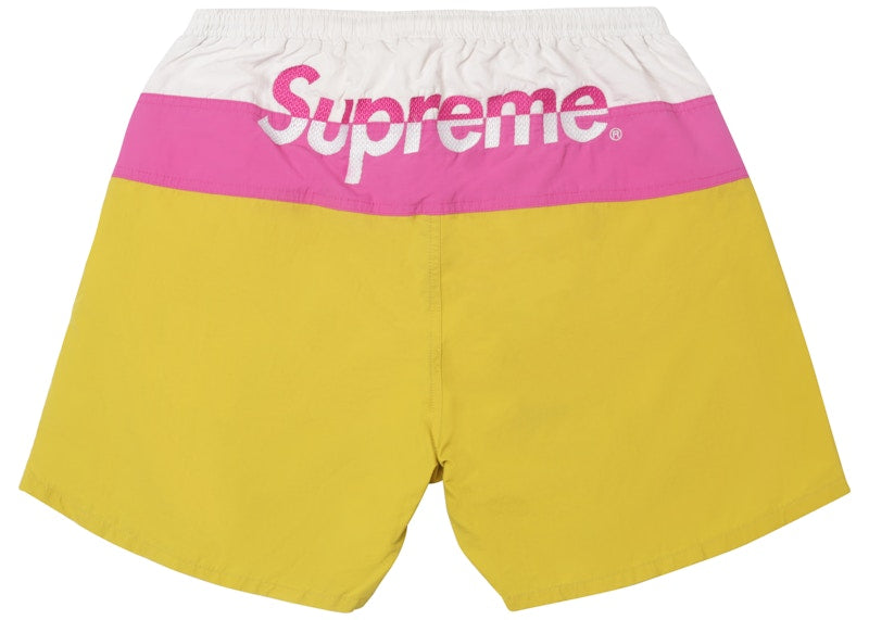Supreme Split Logo Water Short Gold