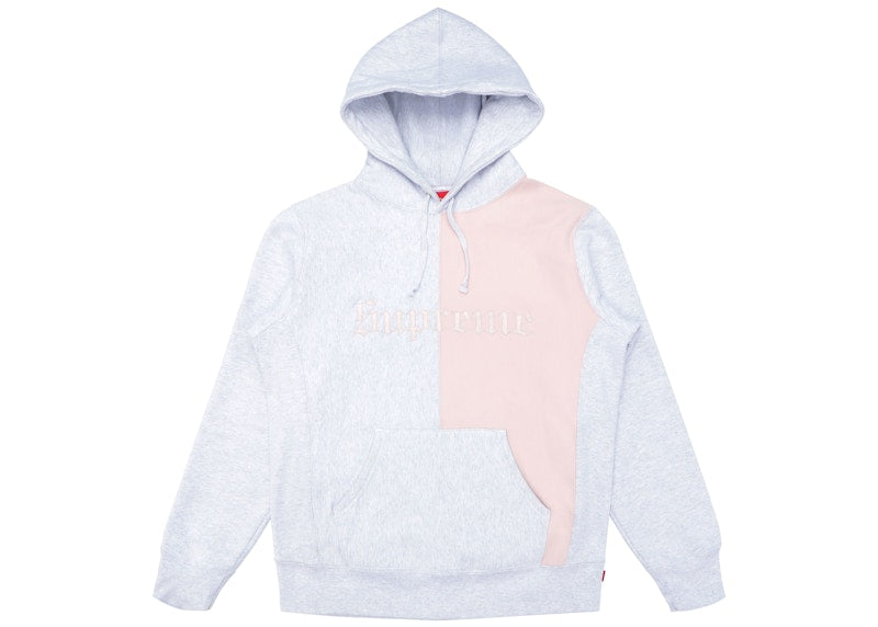 Supreme Split Old English Hooded Sweatshirt Ash Grey
