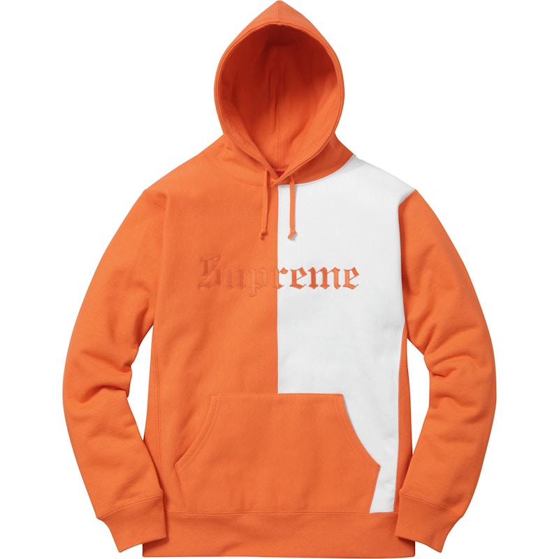 Supreme Split Old English Hooded Sweatshirt Bright Orange