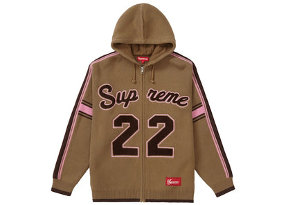 Supreme Sport Zip Up Hooded Sweater Light Brown