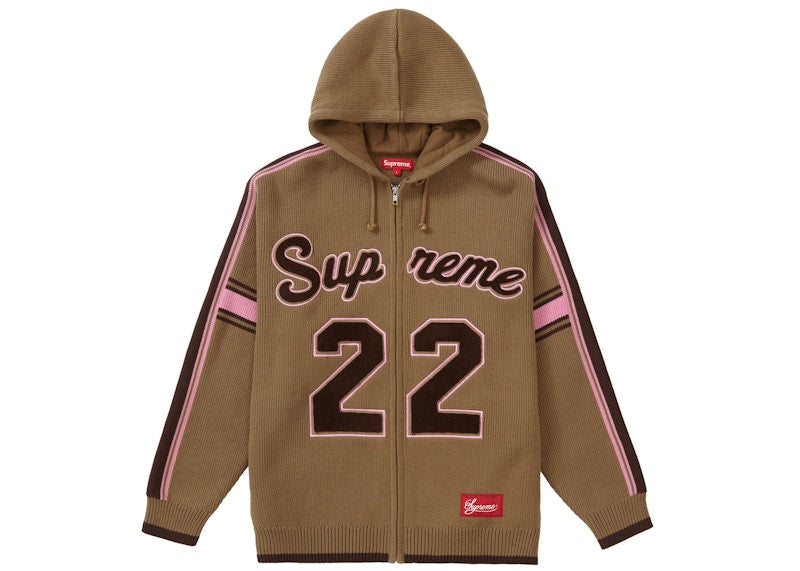 Supreme Sport Zip Up Hooded Sweater Light Brown