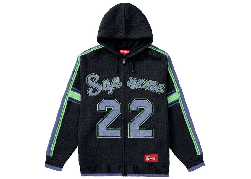 Supreme Sport Zip Up Hooded Sweater Navy