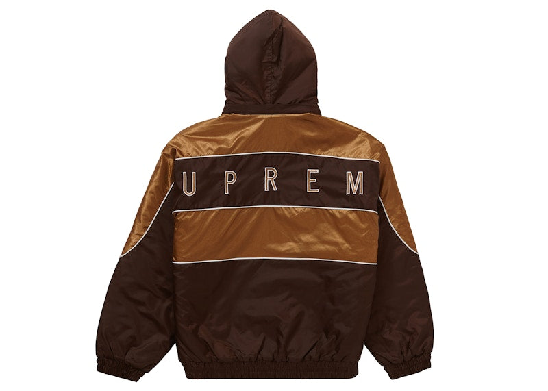 Supreme Sports Piping Puffy Jacket Brown