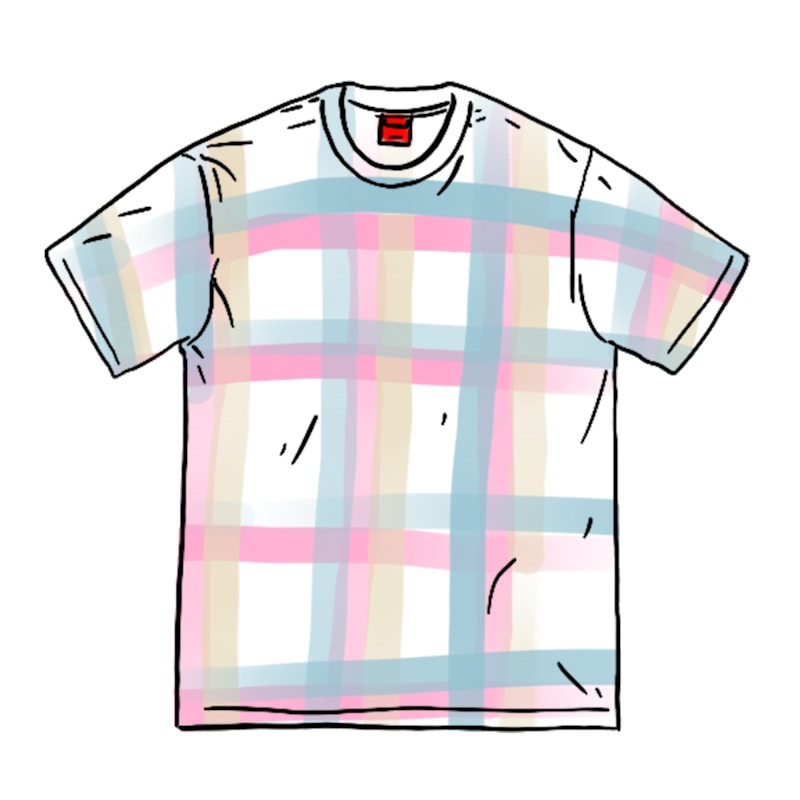 Supreme Sprayed Plaid S/S Top White