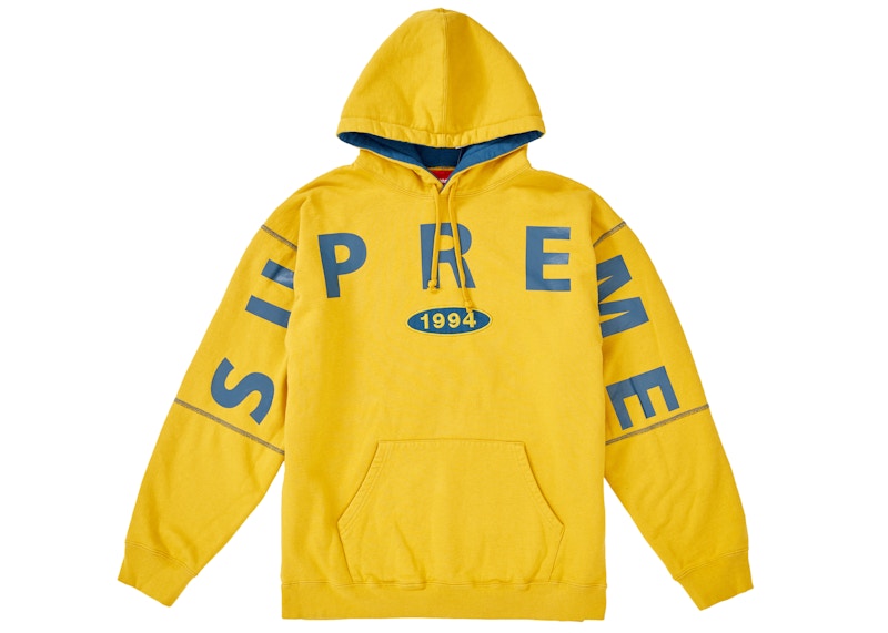 Supreme Spread Logo Hooded Sweatshirt Mustard