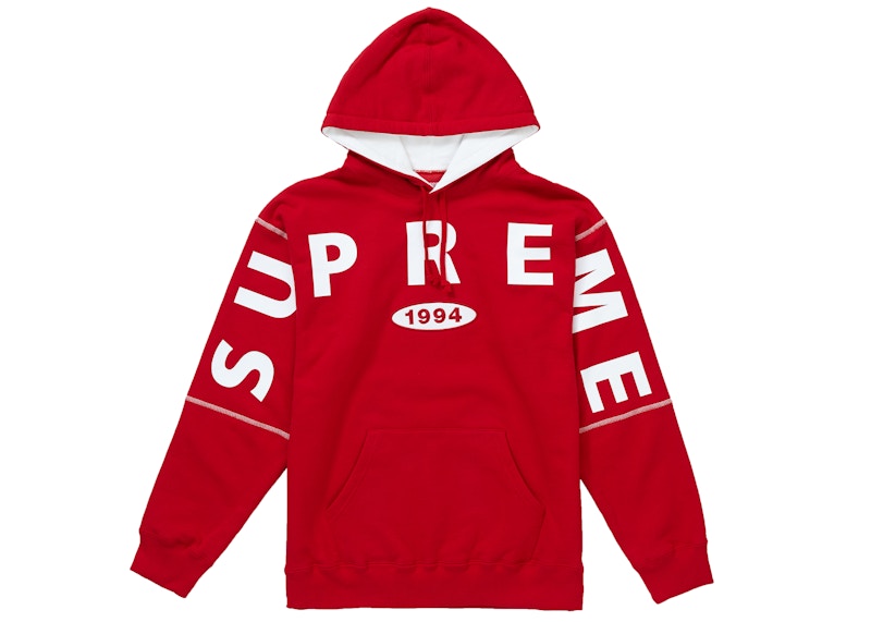 Supreme Spread Logo Hooded Sweatshirt Red