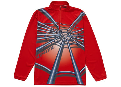 Supreme Spyder Web Half Zip Pullover Red