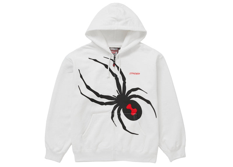 Supreme Spyder Zip Up Hooded Sweatshirt White