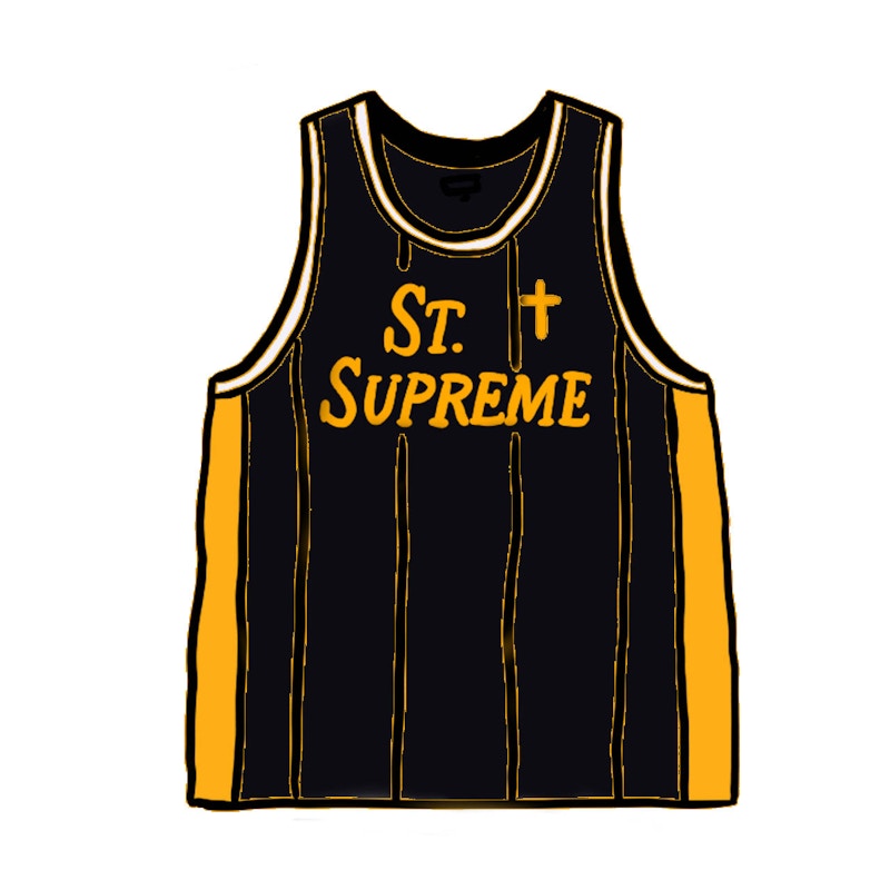 Supreme St. Supreme Basketball Jersey Black