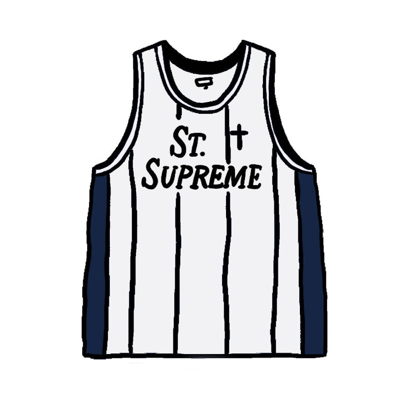 Supreme St. Supreme Basketball Jersey White