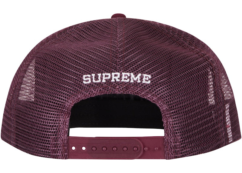 Supreme Stamped Mesh Back 5-Panel Maroon