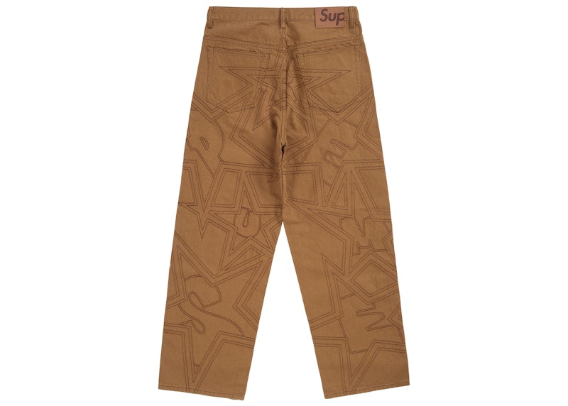 Supreme Stars Topstitch Baggy Jean Brown