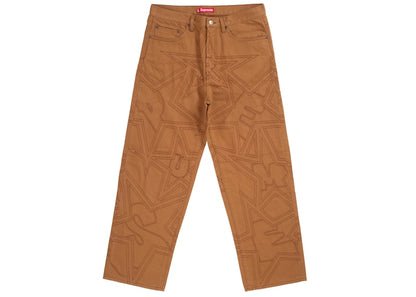 Supreme Stars Topstitch Baggy Jean Brown