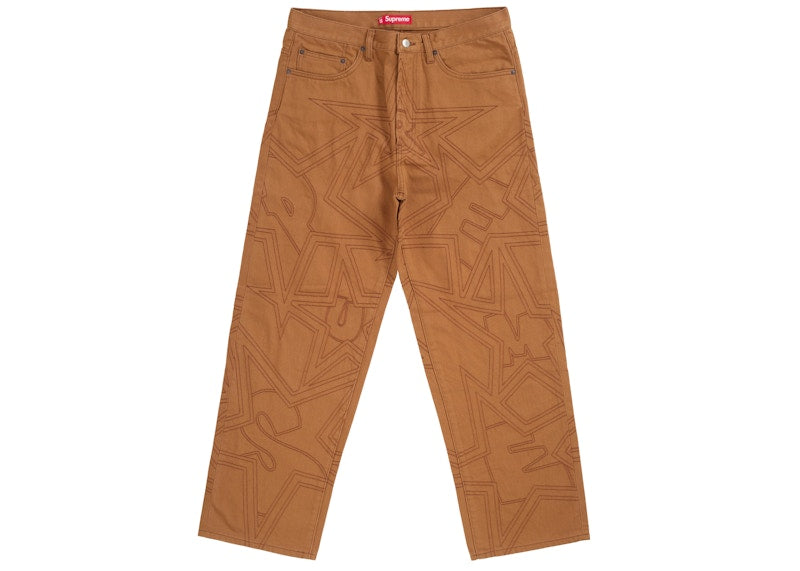 Supreme Stars Topstitch Baggy Jean Brown