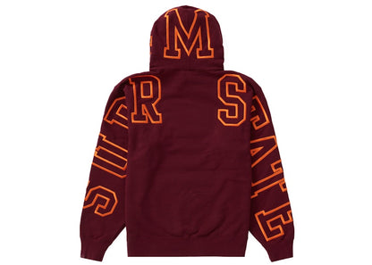 Supreme State Hooded Sweatshirt Burgundy