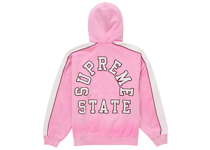 Supreme State Zip Up Hooded Sweatshirt Pink