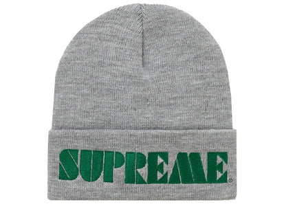 Supreme Stencil Beanie Heather Grey
