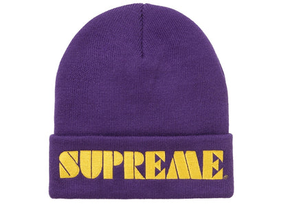 Supreme Stencil Beanie Purple