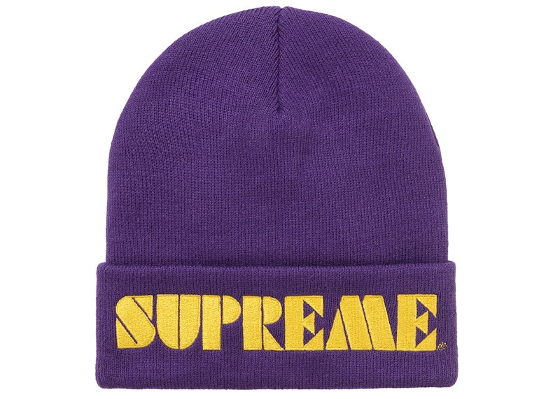 Supreme Stencil Beanie Purple