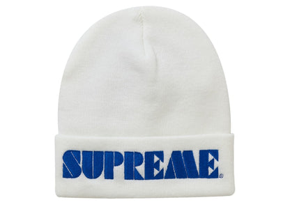 Supreme Stencil Beanie White