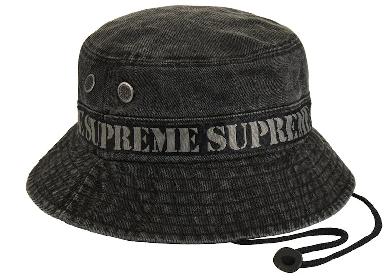 Supreme Stencil Webbing Boonie Black
