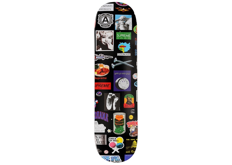 Supreme Stickers Skateboard Deck Black