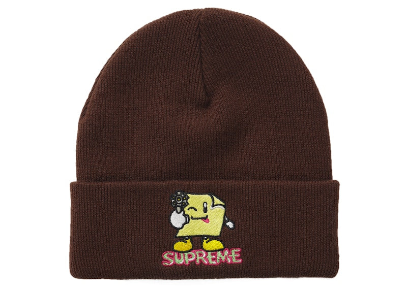 Supreme Sticky Note Beanie Brown