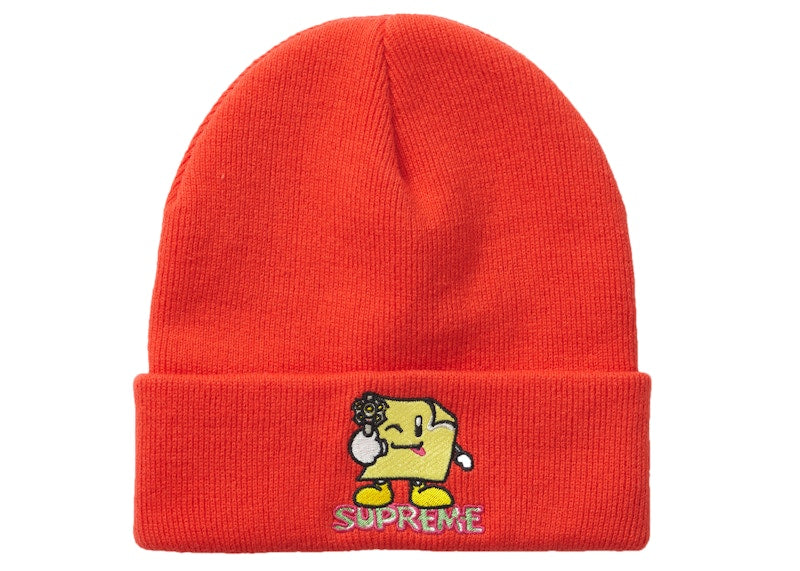 Supreme Sticky Note Beanie Dark Orange