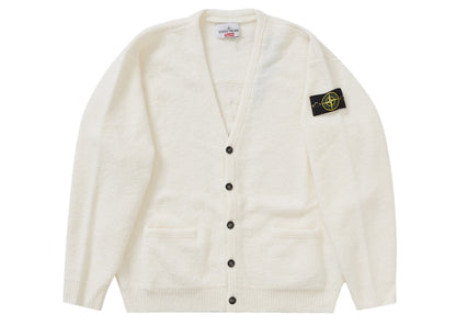 Supreme Stone Island Bouclé Cardigan White