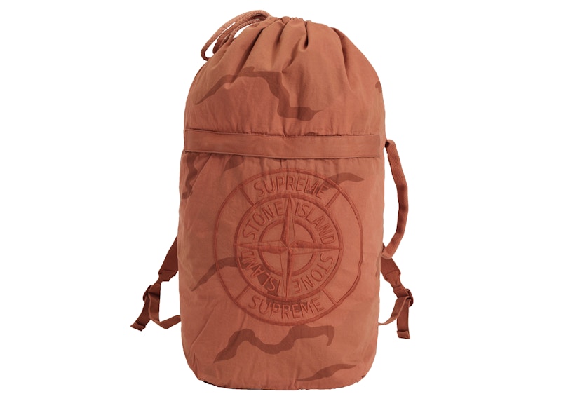 Supreme Stone Island Camo Backpack Coral Camo