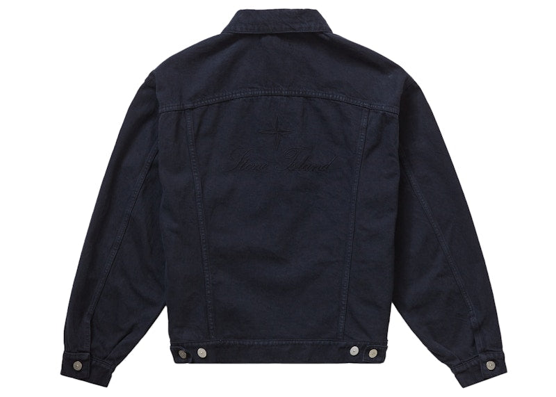 Supreme Stone Island Denim Trucker Jacket Navy
